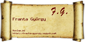 Franta György névjegykártya